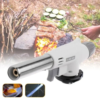 Butane Burner Flame Camping Baking Barbecue Gas Torch Fire Maker Lighter Metal Flame Gun Welding Torch Heater for Outdoor Cookin